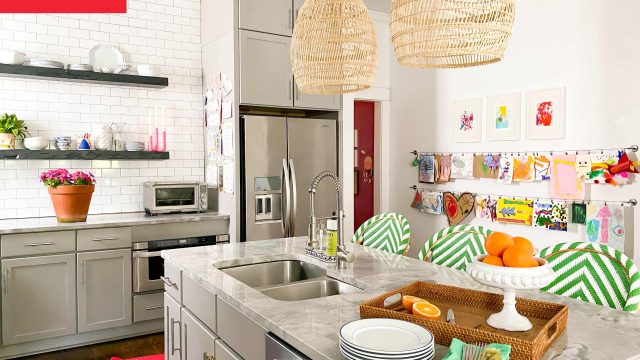 Transforming Spaces: Innovative Kids' Art Wallpaper for a Stylish Kitchen