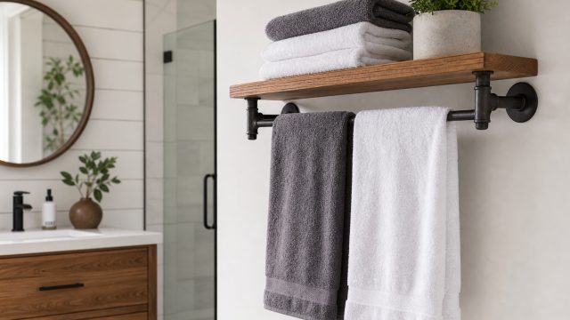 Transform Your Bathroom with This Affordable Towel Rack Solution
