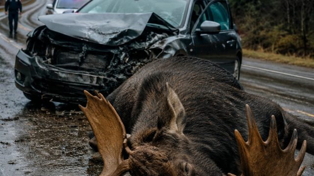 Tragic Moose Collision Claims Two Lives Near Aquaforte